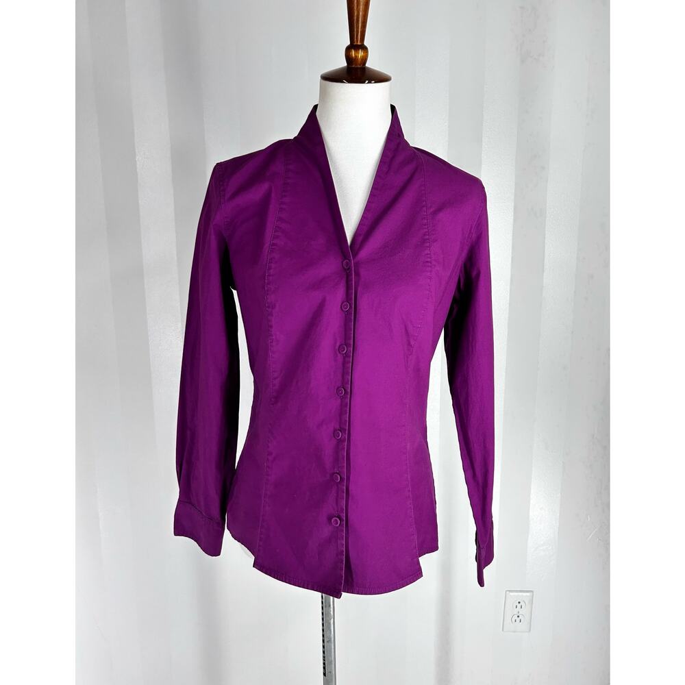 TALBOTS Women’s Purple Button Up Top Sz 6